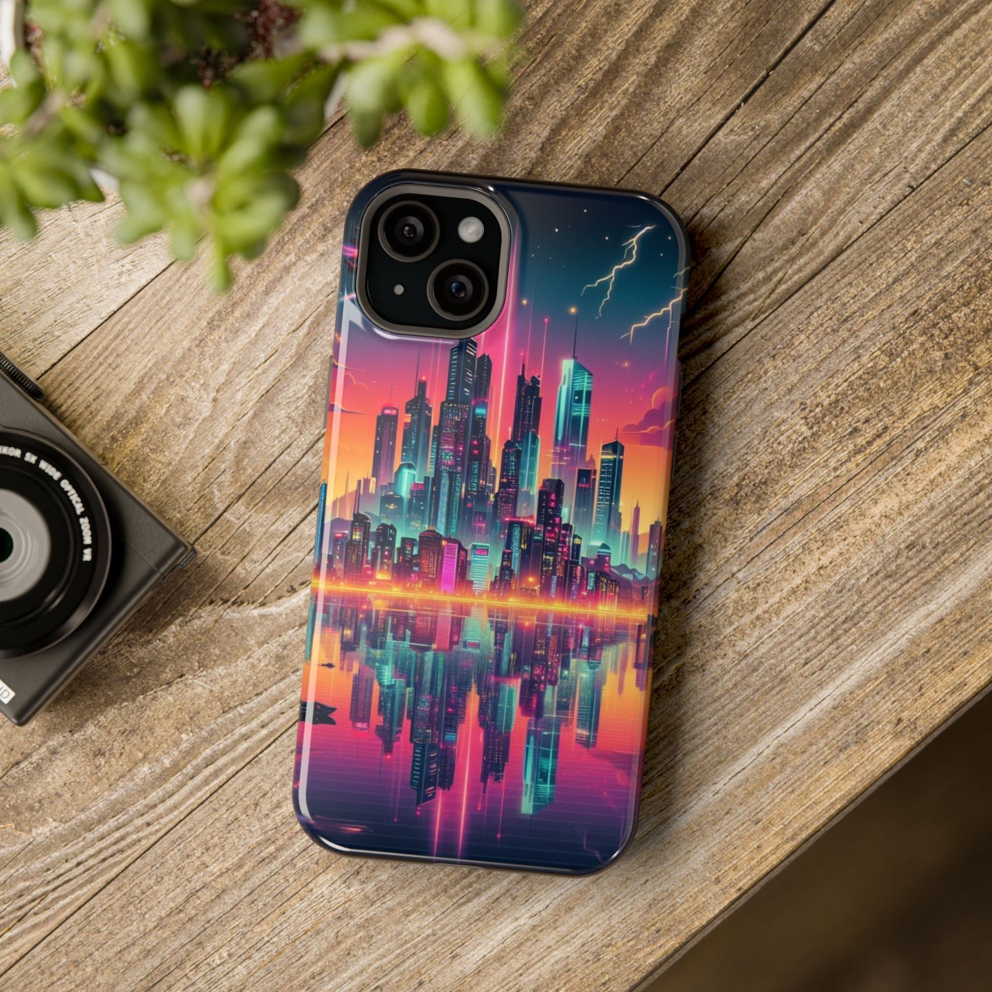 Retrowave City Impact-Resistant Phone Case