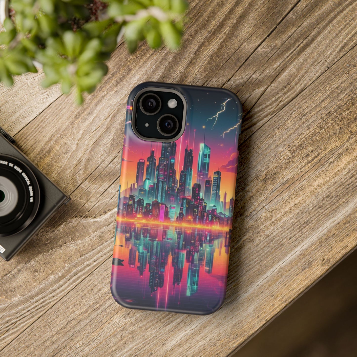 Retrowave City Impact-Resistant Phone Case