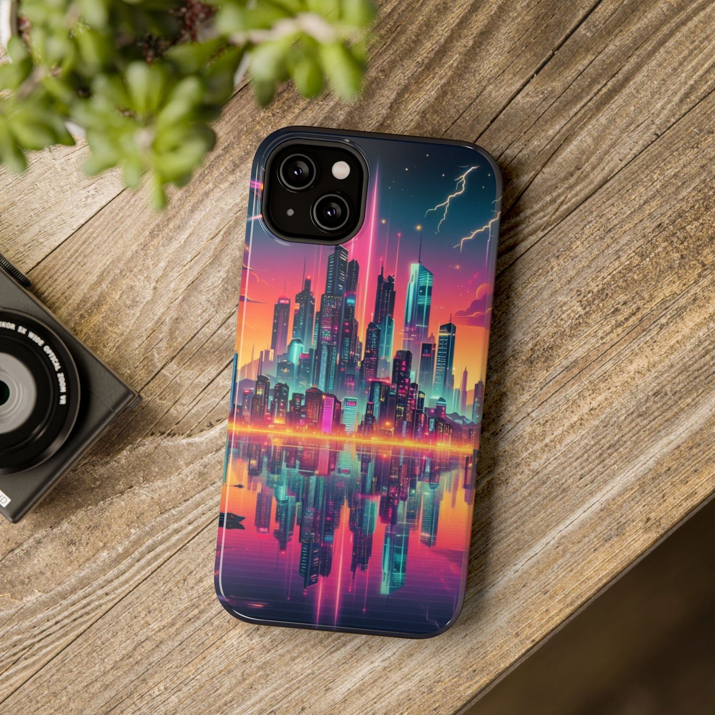 Retrowave City Impact-Resistant Phone Case