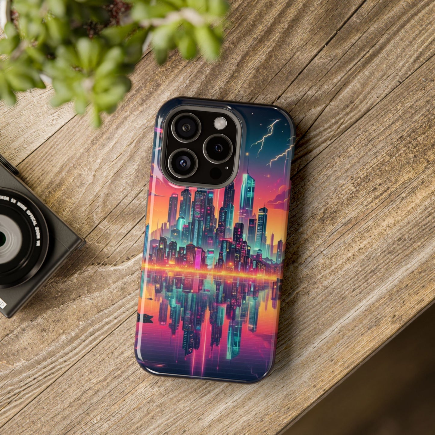 Retrowave City Impact-Resistant Phone Case