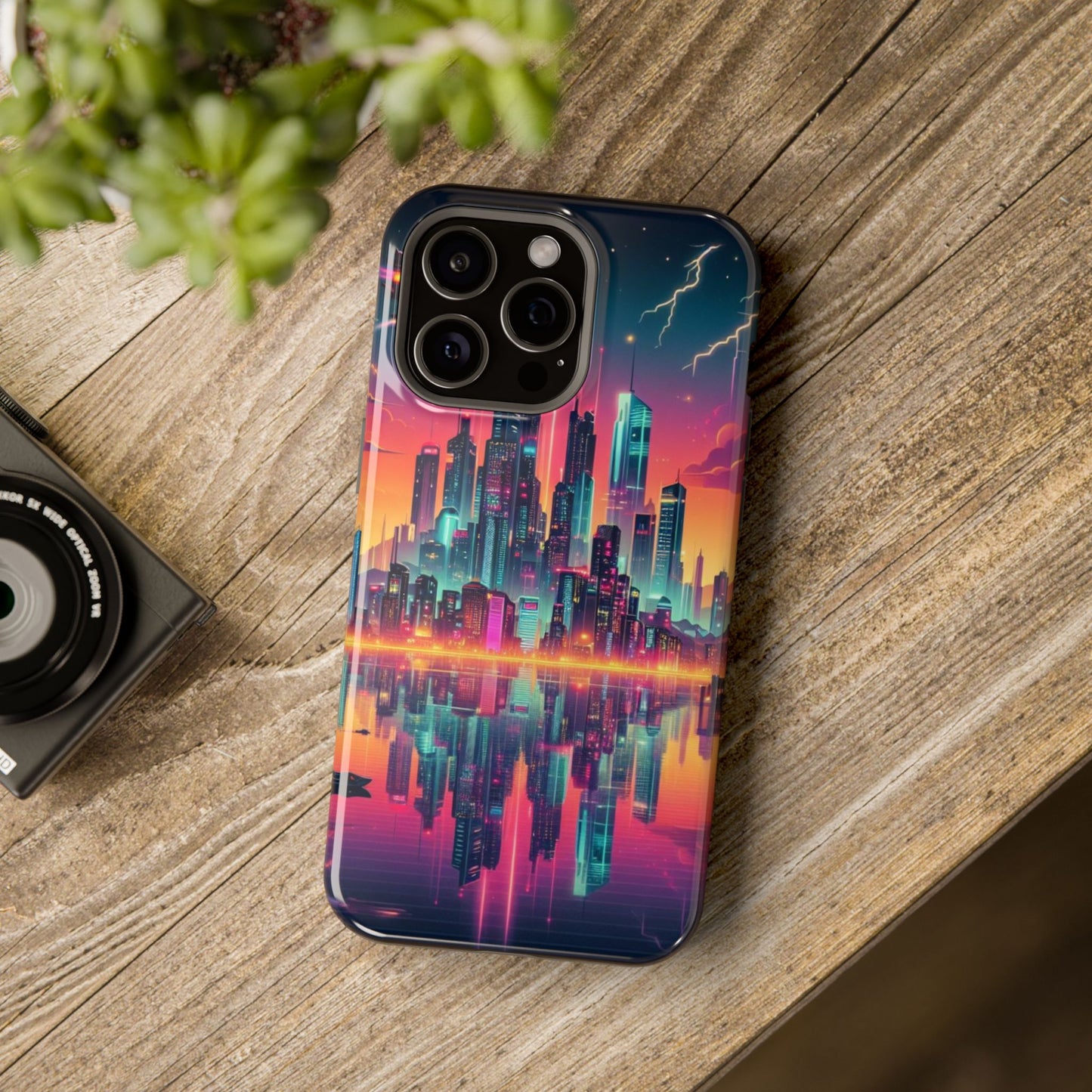 Retrowave City Impact-Resistant Phone Case