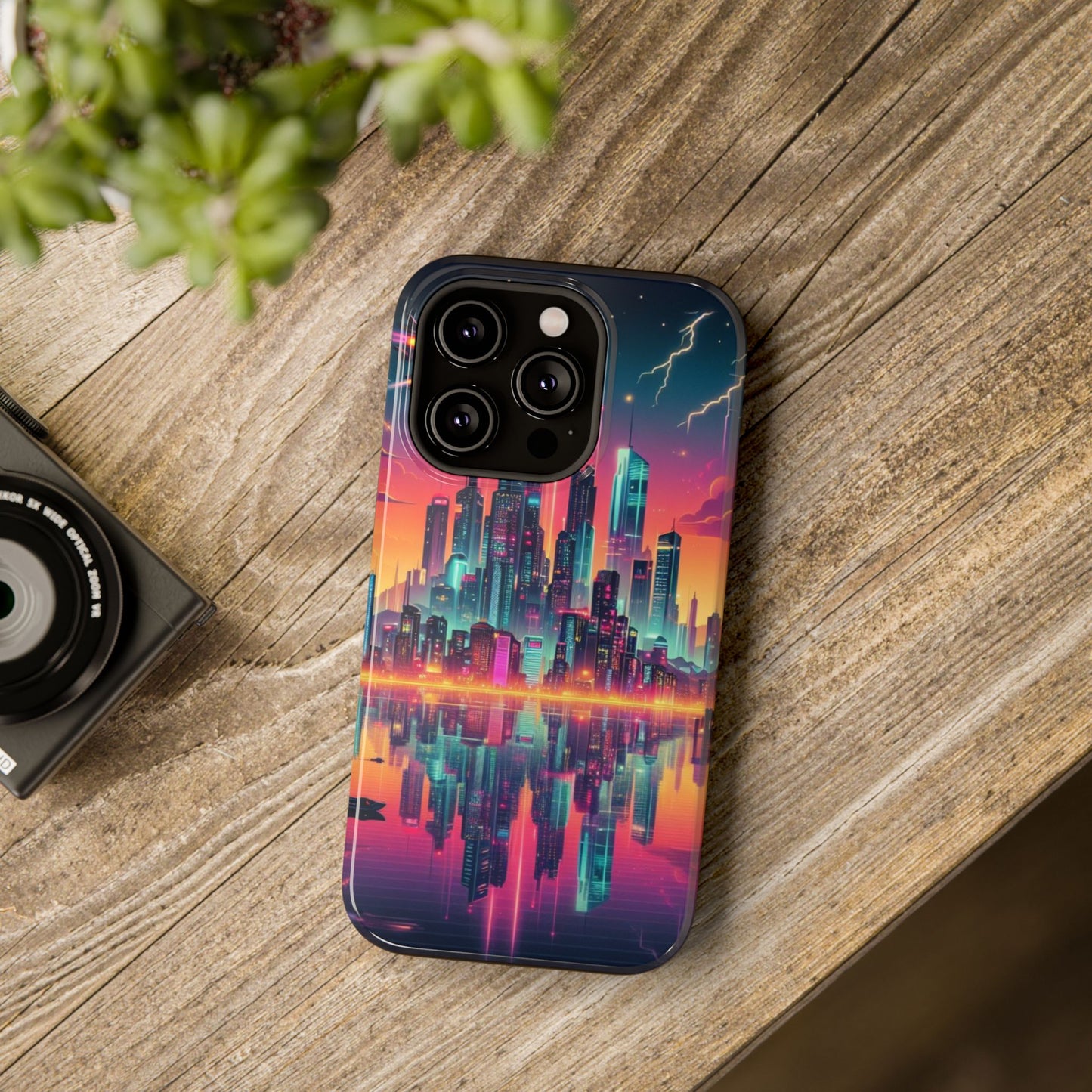 Retrowave City Impact-Resistant Phone Case