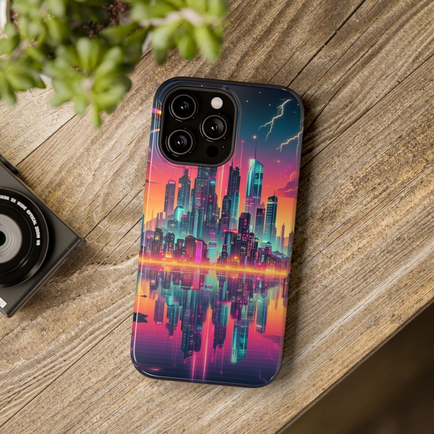 Retrowave City Impact-Resistant Phone Case